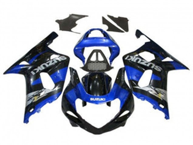 2000-2002 Blue Glossy Black Chrome Suzuki GSXR1000 Motorcycle Fairings
