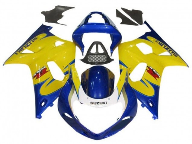 2000-2002 Yellow Blue Tribal Suzuki GSXR1000 Motorcycle Fairings