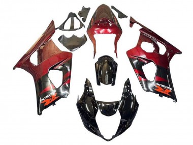 2003-2004 Red Glossy Black Suzuki GSXR 1000 Motorcycle Fairings