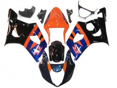 2003-2004 Orange Blue Glossy Black Suzuki GSXR 1000 Motorcycle Fairings