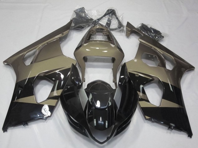 2003-2004 Glossy Black Taupe Brown Suzuki GSXR 1000 Motorcycle Fairings