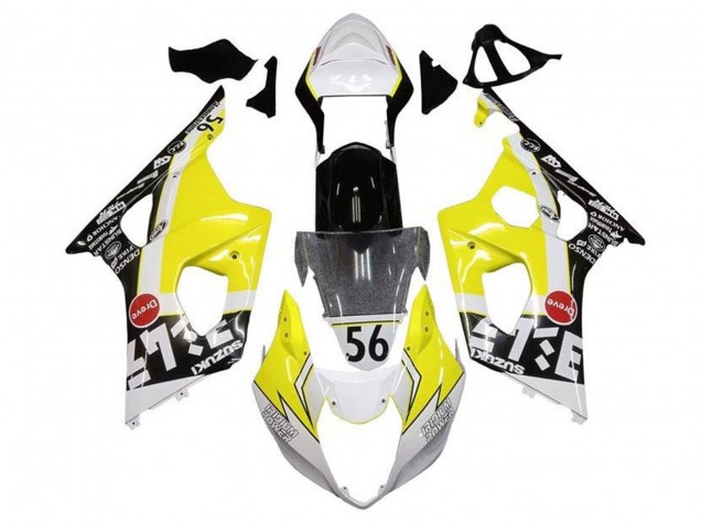 2003-2004 Yellow White Black Suzuki GSXR 1000 Motorcycle Fairings
