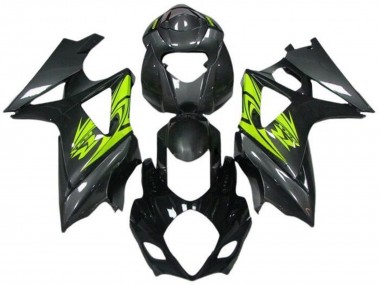 2005-2006 Black Grey Neon Yellow Suzuki GSXR 1000 Motorcycle Fairings