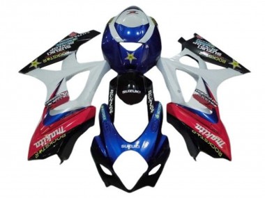 2005-2006 White Red Blue Makita Suzuki GSXR 1000 Motorcycle Fairings