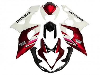 2005-2006 White Candy Red Black Suzuki GSXR 1000 Motorcycle Fairings