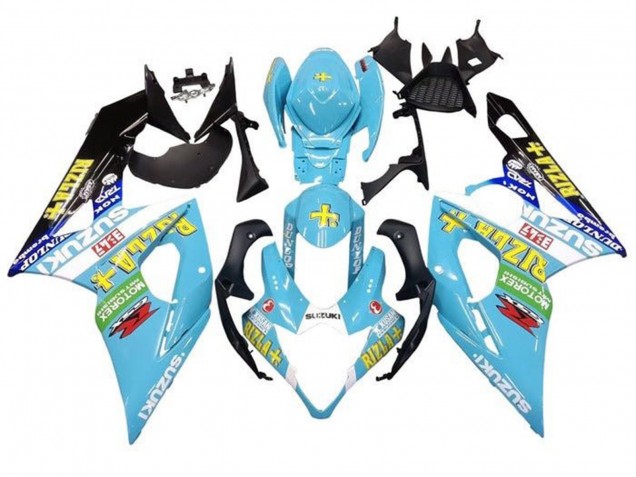 2005-2006 Light Blue Green Black Yellow Rizla Suzuki GSXR 1000 Motorcycle Fairings