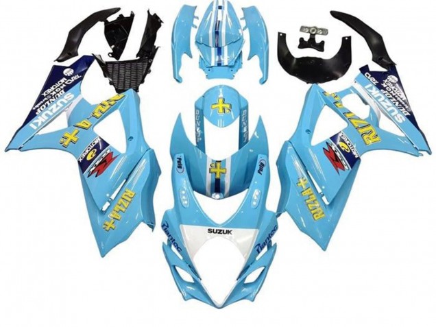 2005-2006 Light Blue Yellow Black Rizla Suzuki GSXR 1000 Motorcycle Fairings