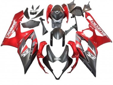 2005-2006 Matte Black Red Suzuki GSXR 1000 Motorcycle Fairing