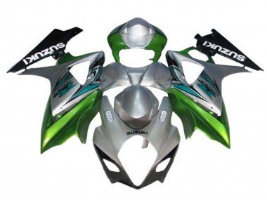2005-2006 Silver Green Black Suzuki GSXR 1000 Motorcycle Fairings