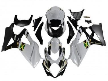 2005-2006 White Black Yellow Jamaica Suzuki GSXR 1000 Motorcycle Fairings