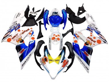 2005-2006 White Blue Orange Yellow Dark Dog Suzuki GSXR 1000 Motorcycle Fairings