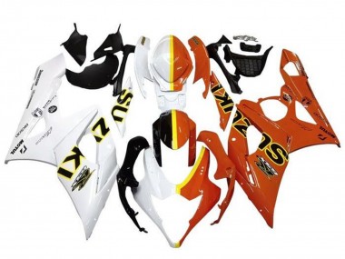 2005-2006 White Orange Yellow Split Suzuki GSXR 1000 Motorcycle Fairings