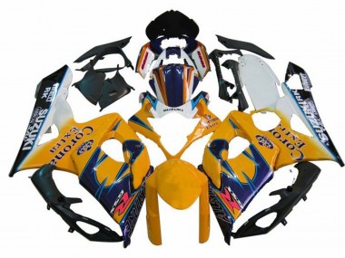 2005-2006 White Yellow Blue Black Corona Suzuki GSXR 1000 Motorcycle Fairings