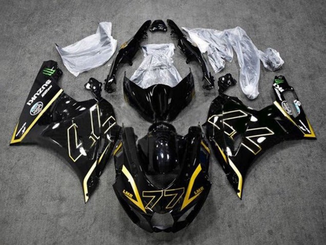 2017-2024 Black Gold 77 Suzuki GSXR1000 Motorcycle Fairings