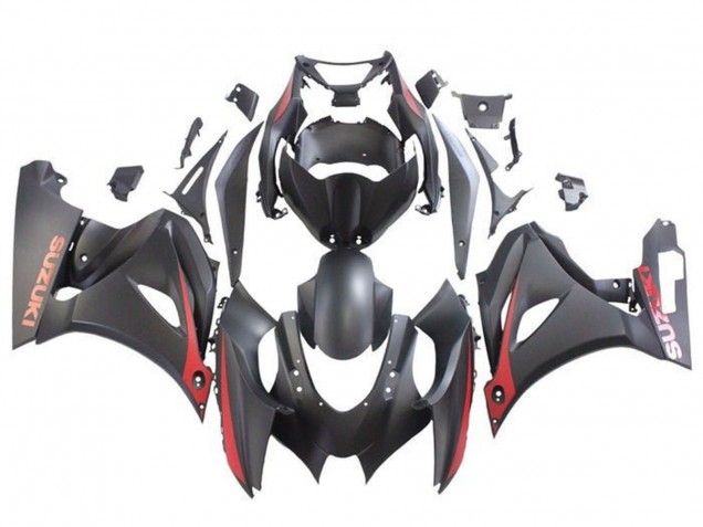 2017-2024 Matte Black Matte Red Suzuki GSXR1000 Motorcycle Fairings