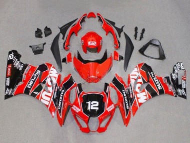 2017-2024 Red White Black Motul 12 Suzuki GSXR1000 Motorcycle Fairings