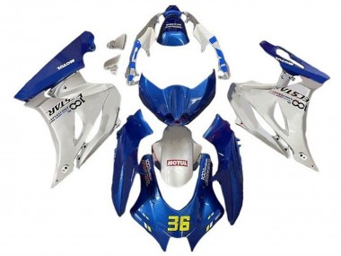 2017-2024 Blue Silver Motul 36 Suzuki GSXR1000 Motorcycle Fairings