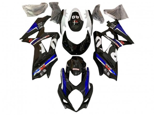 2007-2008 Black White Blue Yoshimura Suzuki GSXR 1000 Motorcycle Fairings