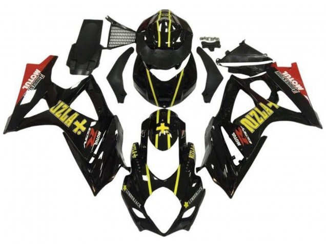 2007-2008 Black Yellow Red Rizla Suzuki GSXR 1000 Motorcycle Fairings