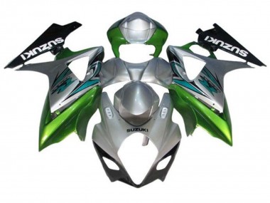 2007-2008 Silver Green Black Suzuki GSXR 1000 Motorcycle Fairings