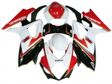2007-2008 White Red Gold Black Suzuki GSXR 1000 Motorcycle Fairings