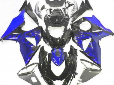 2009-2016 Glossy Black Blue Flame Suzuki GSXR 1000 Motorcycle Fairing