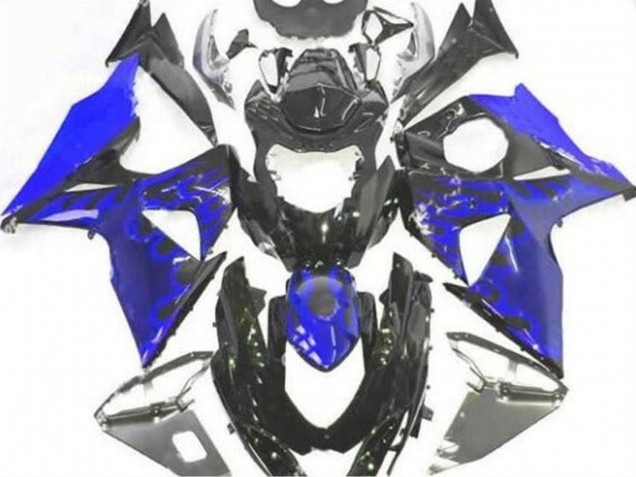 2009-2016 Glossy Black Blue Flame Suzuki GSXR 1000 Motorcycle Fairing