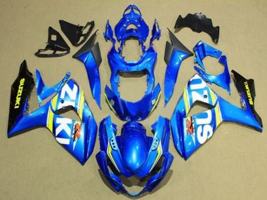 2009-2016 Blue White Yellow Stripe Black Suzuki GSXR 1000 Motorcycle Fairings