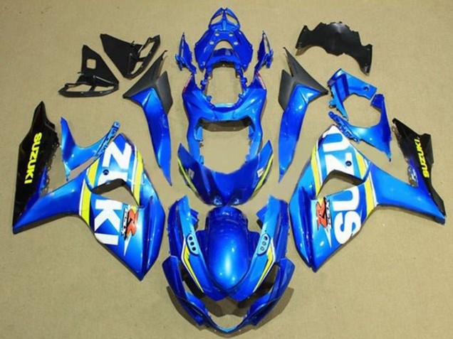 2009-2016 Blue White Yellow Stripe Black Suzuki GSXR 1000 Motorcycle Fairings