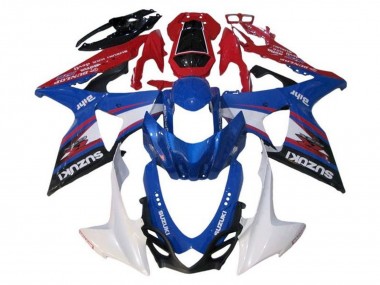 2009-2016 Blue White Red Black Stripe Suzuki GSXR 1000 Motorcycle Fairings