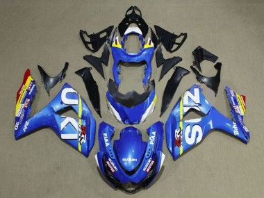 2009-2016 Blue White Yellow Stripe Suzuki GSXR 1000 Motorcycle Fairings