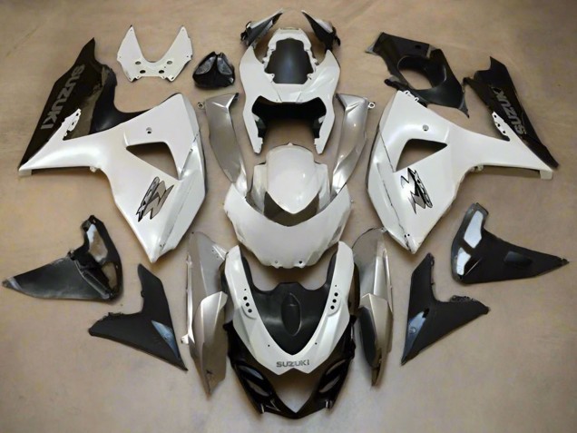 2009-2016 Pearl White Silver Matte Black Suzuki GSXR 1000 Motorcycle Fairings