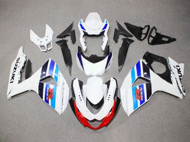 2009-2016 White Blue Red Black Stripe Suzuki GSXR 1000 Motorcycle Fairings