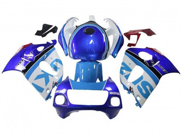 1996-2000 White Blue Stripe Suzuki GSXR 600 / GSXR 750 Motorcycle Fairings