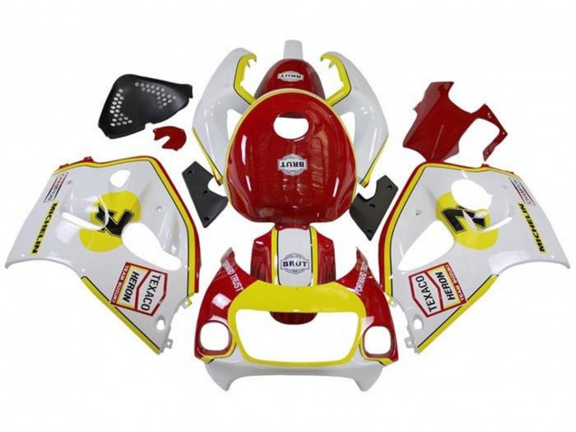 1996-2000 White Red Yellow Texaco Suzuki GSXR 600 / GSXR 750 Motorcycle Fairings