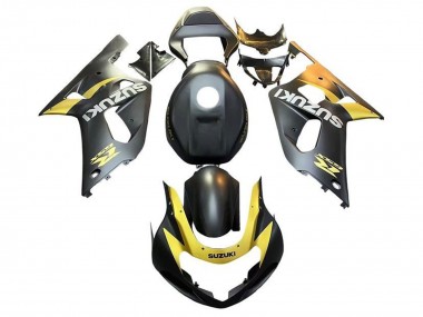 2001-2003 Matte Black Yellow Suzuki GSXR 600 / GSXR 750 Motorcycle Fairings