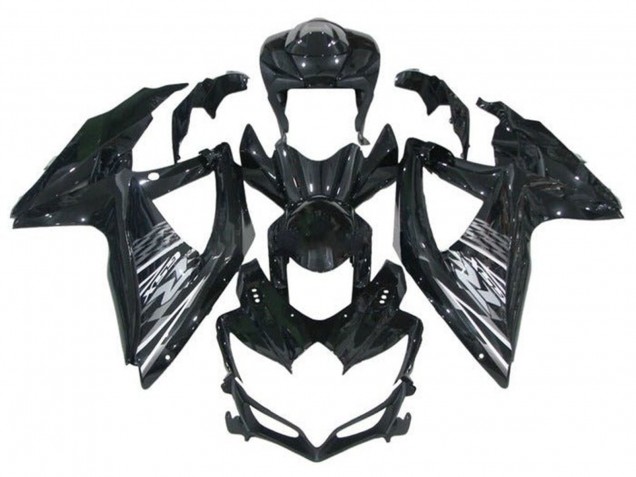 2008-2010 Glossy Black Grey Suzuki GSXR 600 / GSXR 750 Motorcycle Fairings