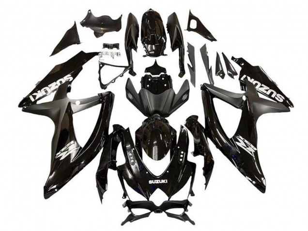 2008-2010 Glossy Black Matte Black Suzuki GSXR 600 / GSXR 750 Motorcycle Fairing