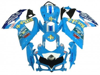2008-2010 Light Blue Yellow Rizla Suzuki GSXR 600 / GSXR 750 Motorcycle Fairings