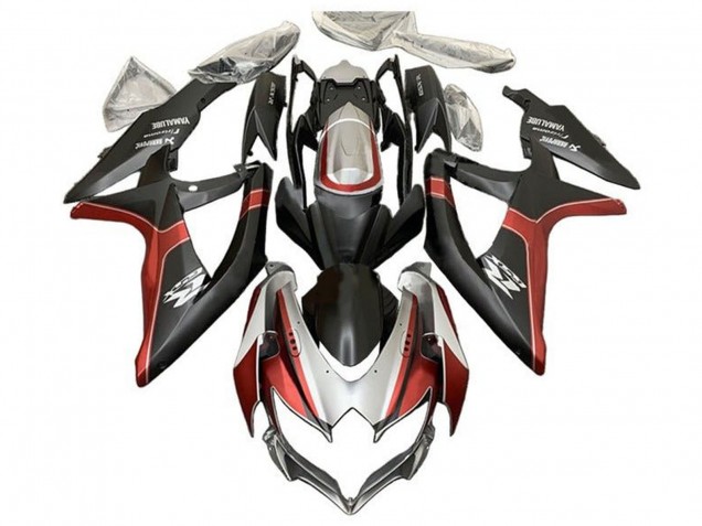 2008-2010 Silver Red Matte Black Suzuki GSXR 600 / GSXR 750 Motorcycle Fairings