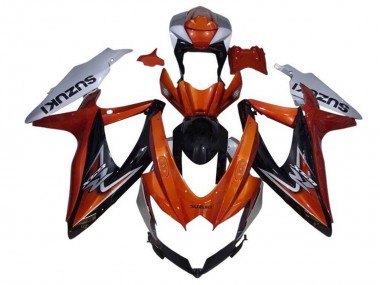 2008-2010 Silver Orange Glossy Black Suzuki GSXR 600 / GSXR 750 Motorcycle Fairing