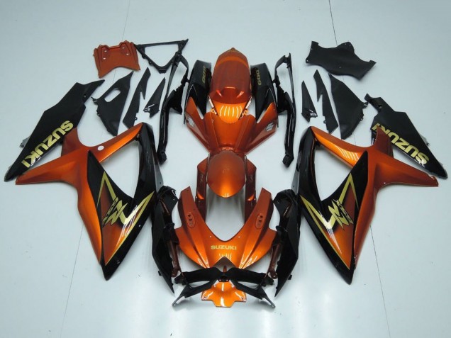 2008-2010 Orange Gold Black Suzuki GSXR 600 / GSXR 750 Motorcycle Fairings