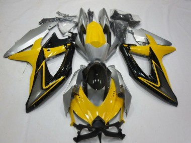 2008-2010 Yellow Silver Grey Black Suzuki GSXR 600 / GSXR 750 Motorcycle Fairings