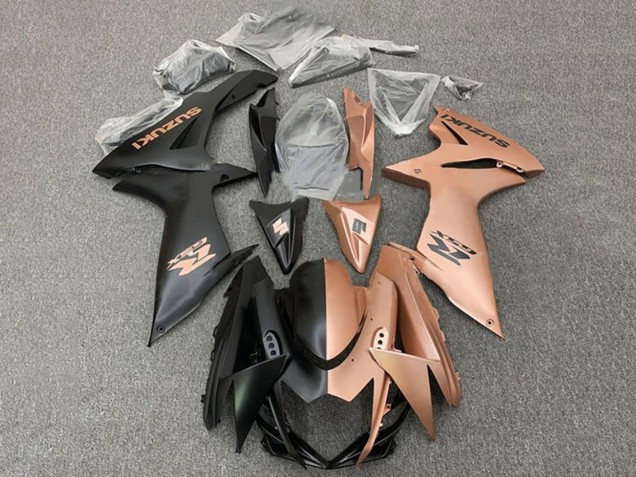 2011-2024 Matte Black Copper Brown Split Suzuki GSXR 600 / GSXR 750 Motorcycle Fairings