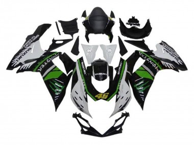 2011-2024 White Green Black Monster 46 Suzuki GSXR 600 / GSXR 750 Motorcycle Fairings