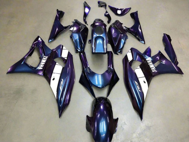 2021-2024 Chameleon Blue Purple White Yamaha YZF R7 Motorcycle Fairings