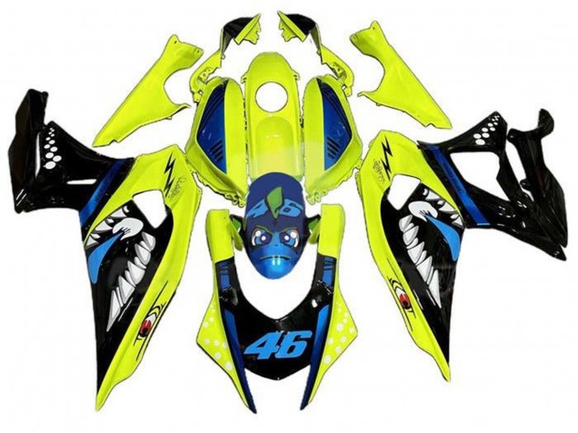 2021-2024 Yellow Black Shark Yamaha YZF R7 Motorcycle Fairings