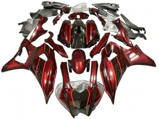 2021-2024 Dark Red Black Yamaha YZF R7 Motorcycle Fairings