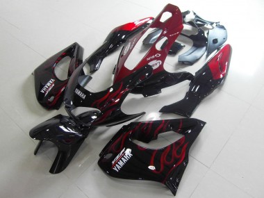 1997-2007 Black White Red Flame Yamaha YZF 1000R Thunderace Motorcycle Fairings