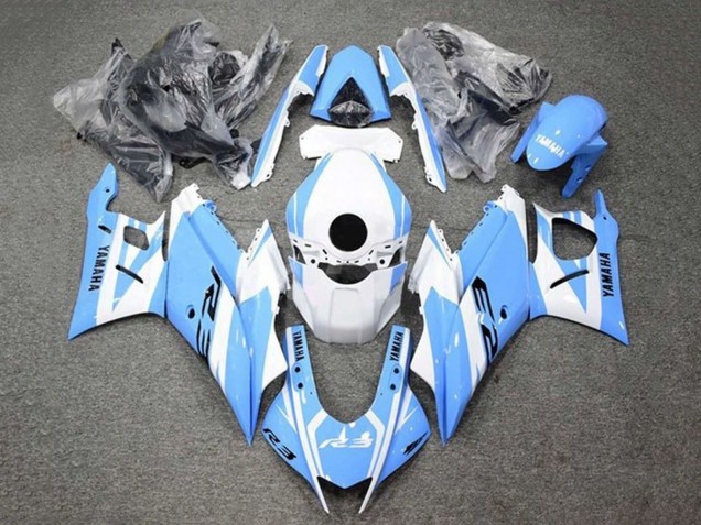 2019-2021 White Light Blue Yamaha YZF R3/R25 Motorcycle Fairings